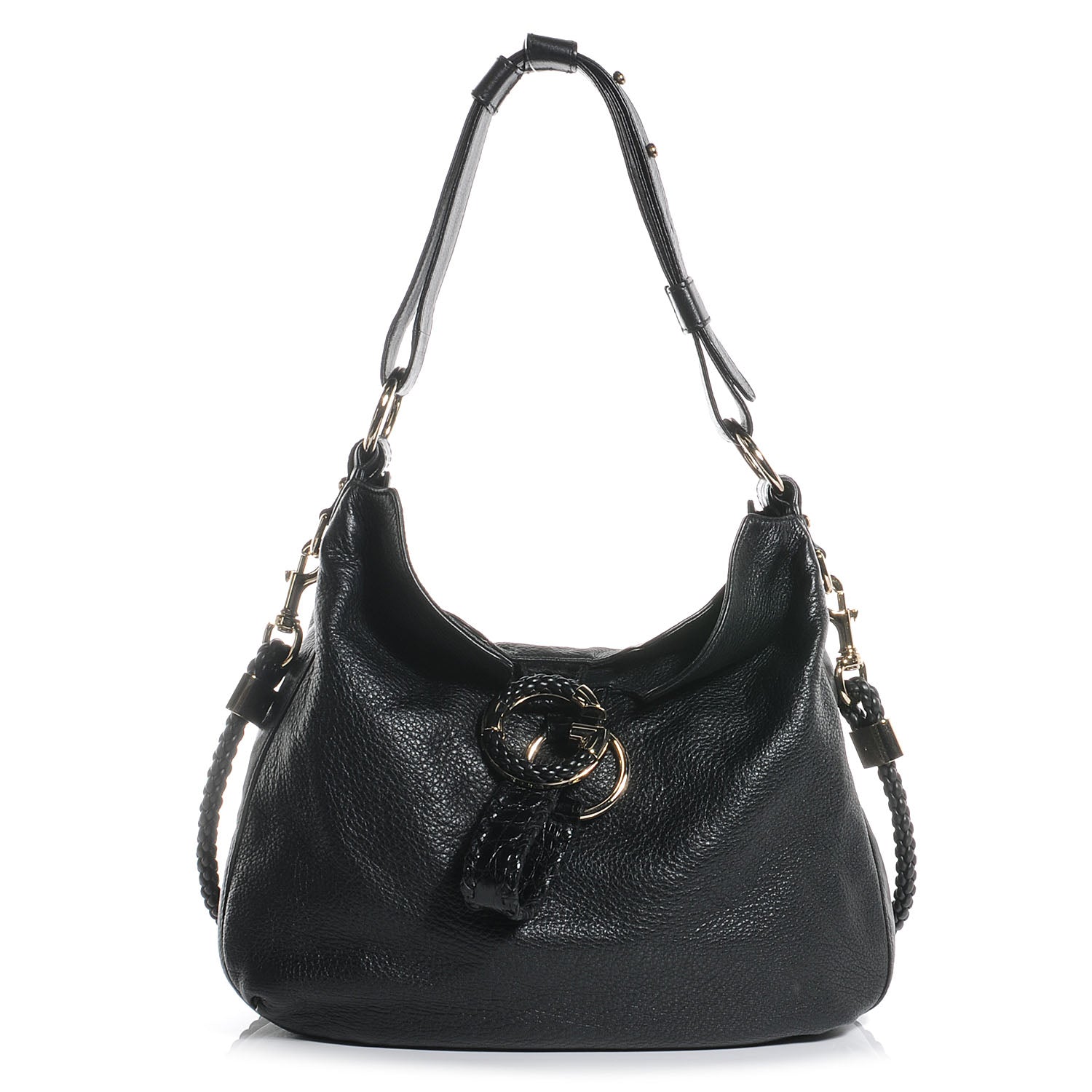 Gucci Leather G Wave Shoulder Bag Black 1 of 7