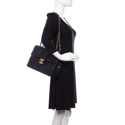 Chanel Lambskin Quilted XL Jumbo Single Flap Black 2 of 9