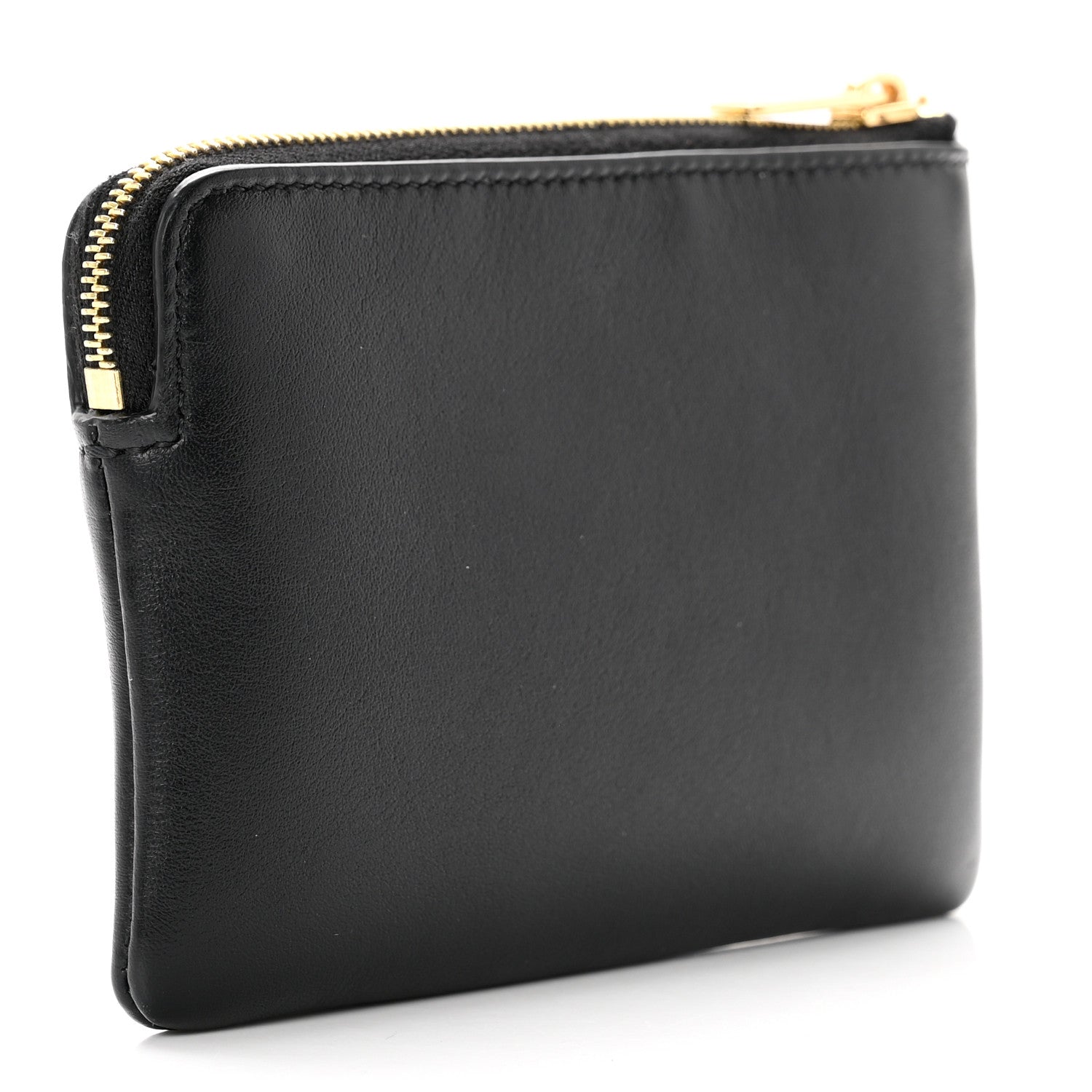 Celine Smooth Calfskin Cuir Triomphe Coin and Card Pouch With Hook Black 3 of 6