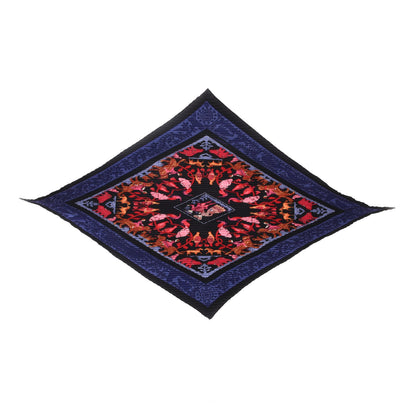 Hermes Silk Plisse Early America Scarf 90 Black Bleu Nuit Rouge 1 of 7