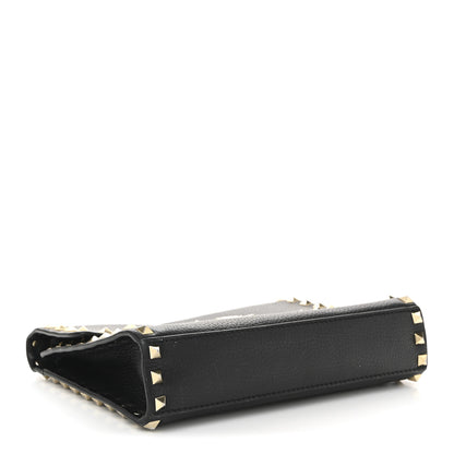 Valentino Garavani Pebbled Calfskin Medium Rockstud Flip Lock Crossbody Bag Black 4 of 10