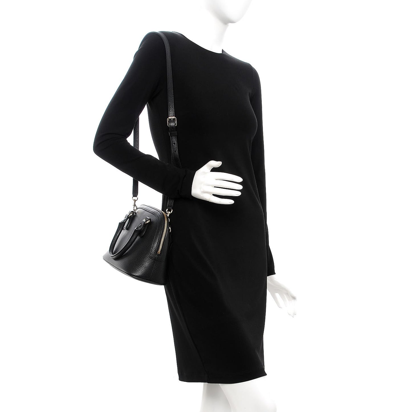 Dollar Calfskin Small GG Charm Dome Bag Black