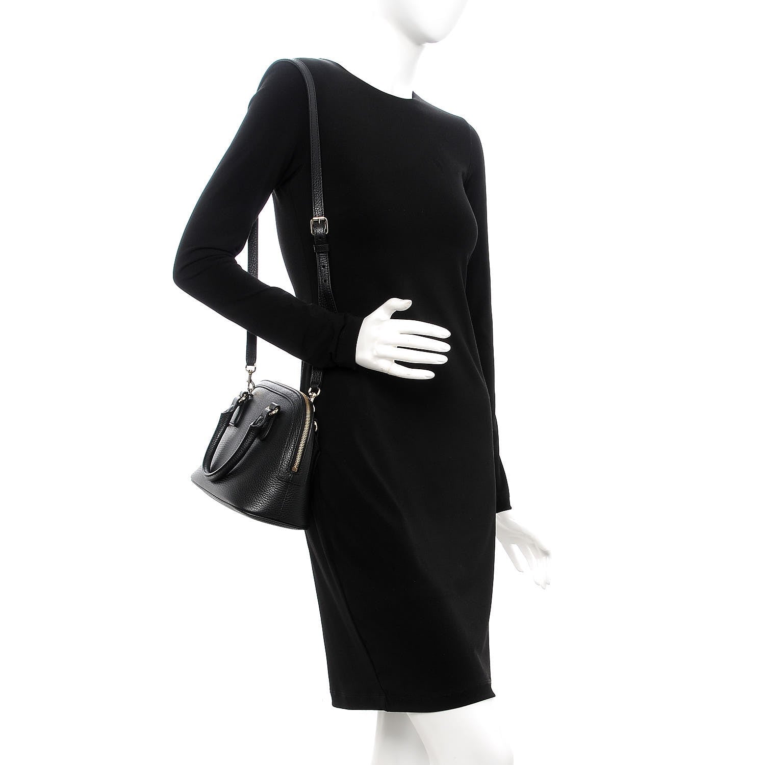 Gucci Dollar Calfskin Small GG Charm Dome Bag Black 2 of 7