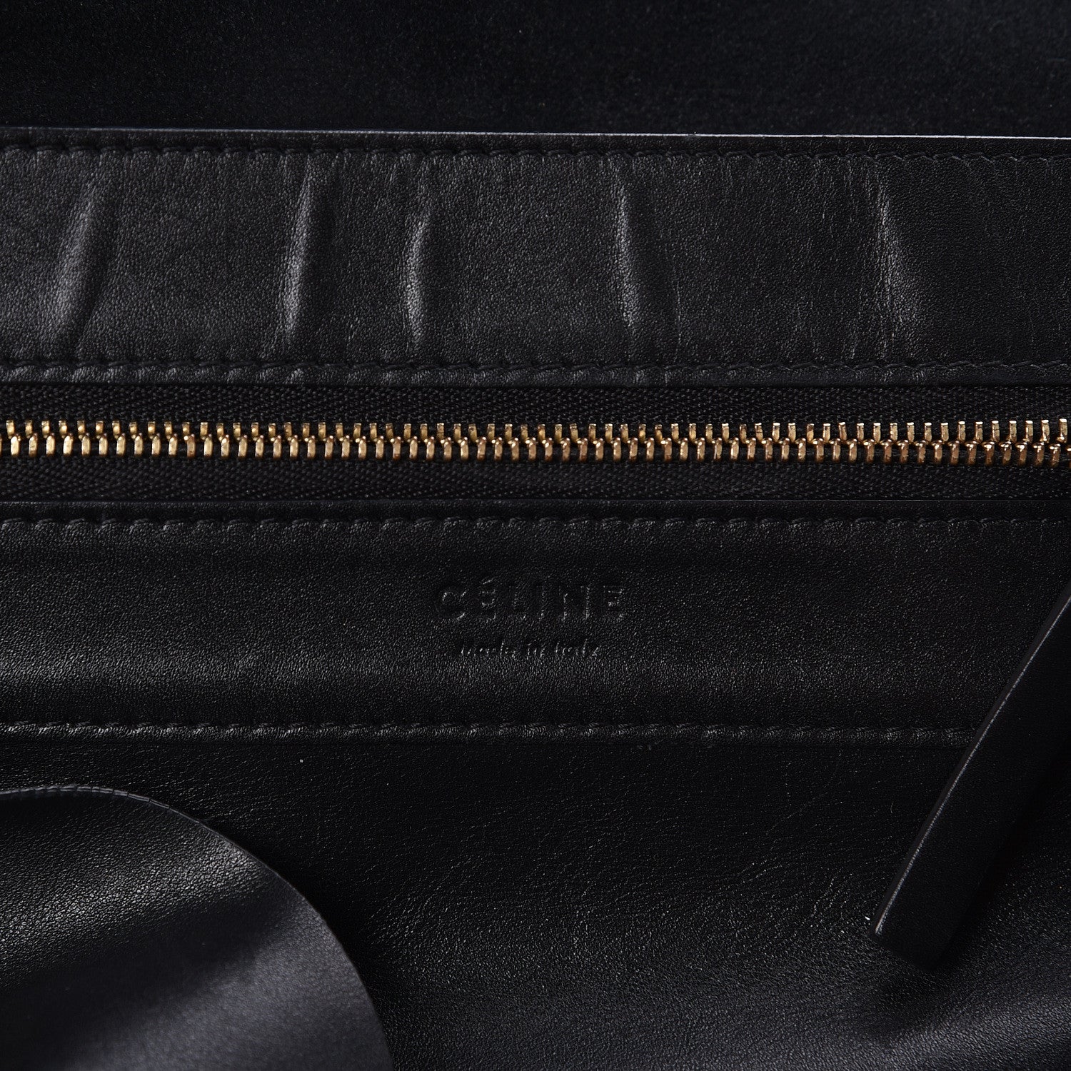 Celine Lambskin Horizontal Cabas Black 6 of 16
