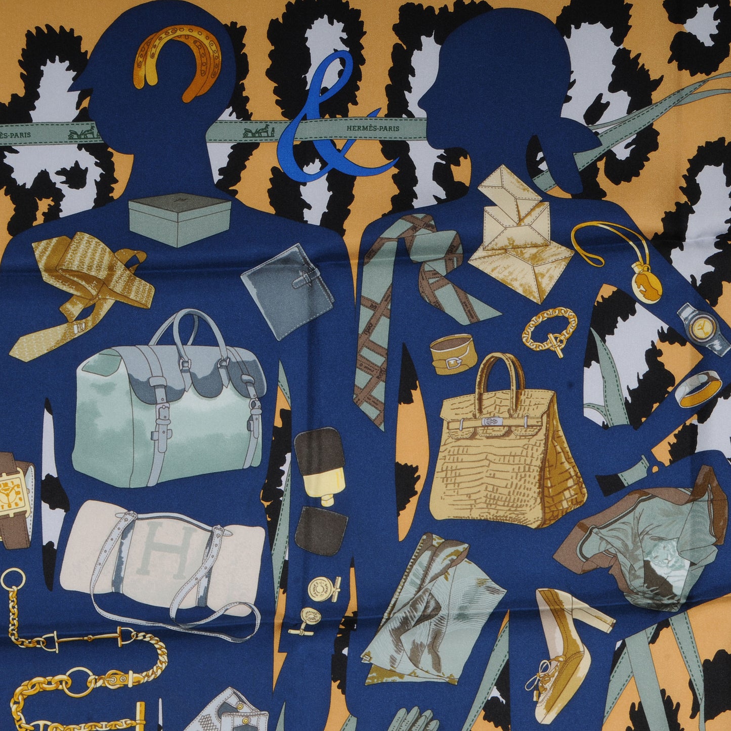 Silk Monsieur et Madame II Scarf 90 Marine Clair Came