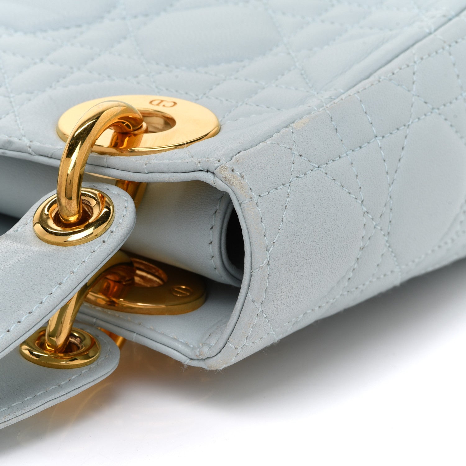 Christian Dior Lambskin Cannage Mini Lady Dior Light Blue 12 of 12