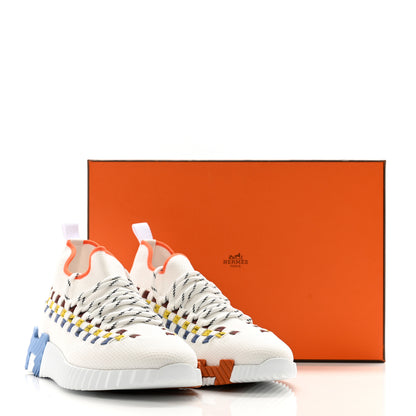Hermes Technical Canvas Womens Flex Slip-On Sneaker 36 Multicolor White 9 of 9