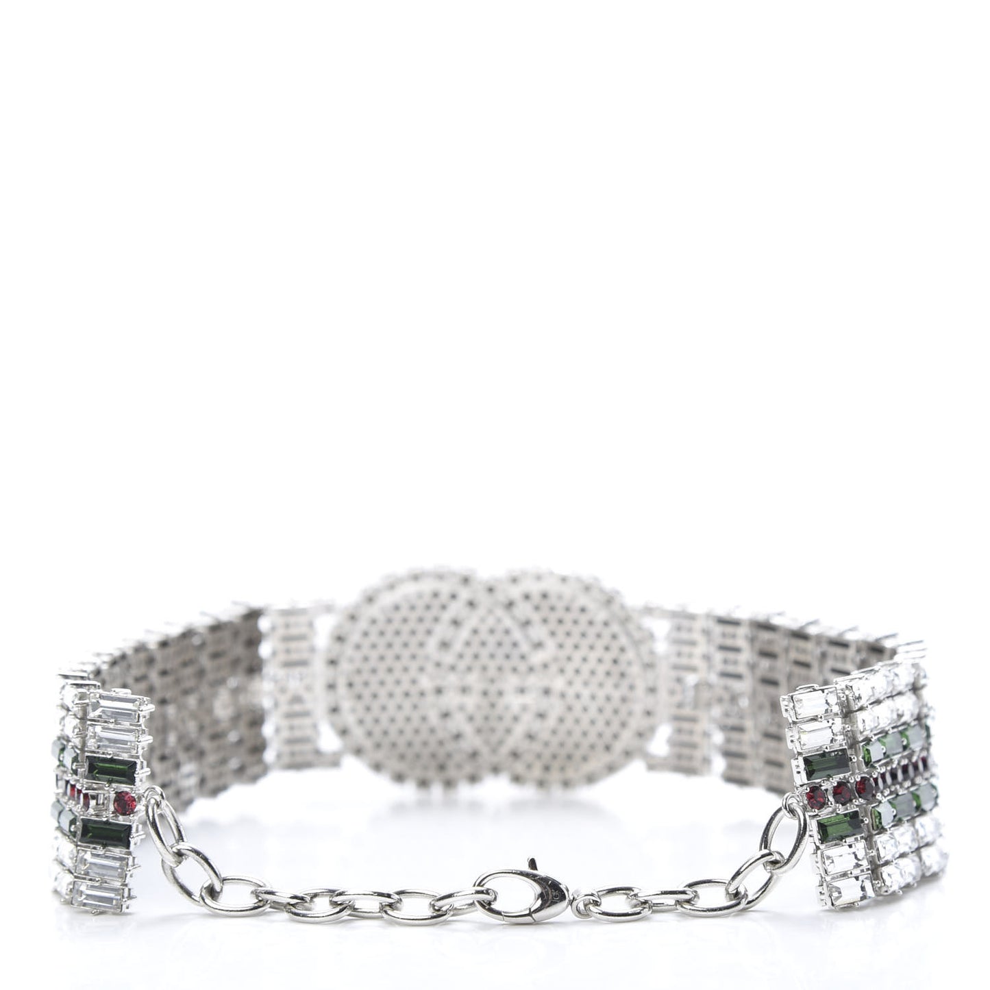 Crystal Embellished Interlocking G Choker Necklace Multicolor
