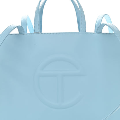Telfar Vegan Leather Medium Shopping Bag Pool Blue 8 of 10