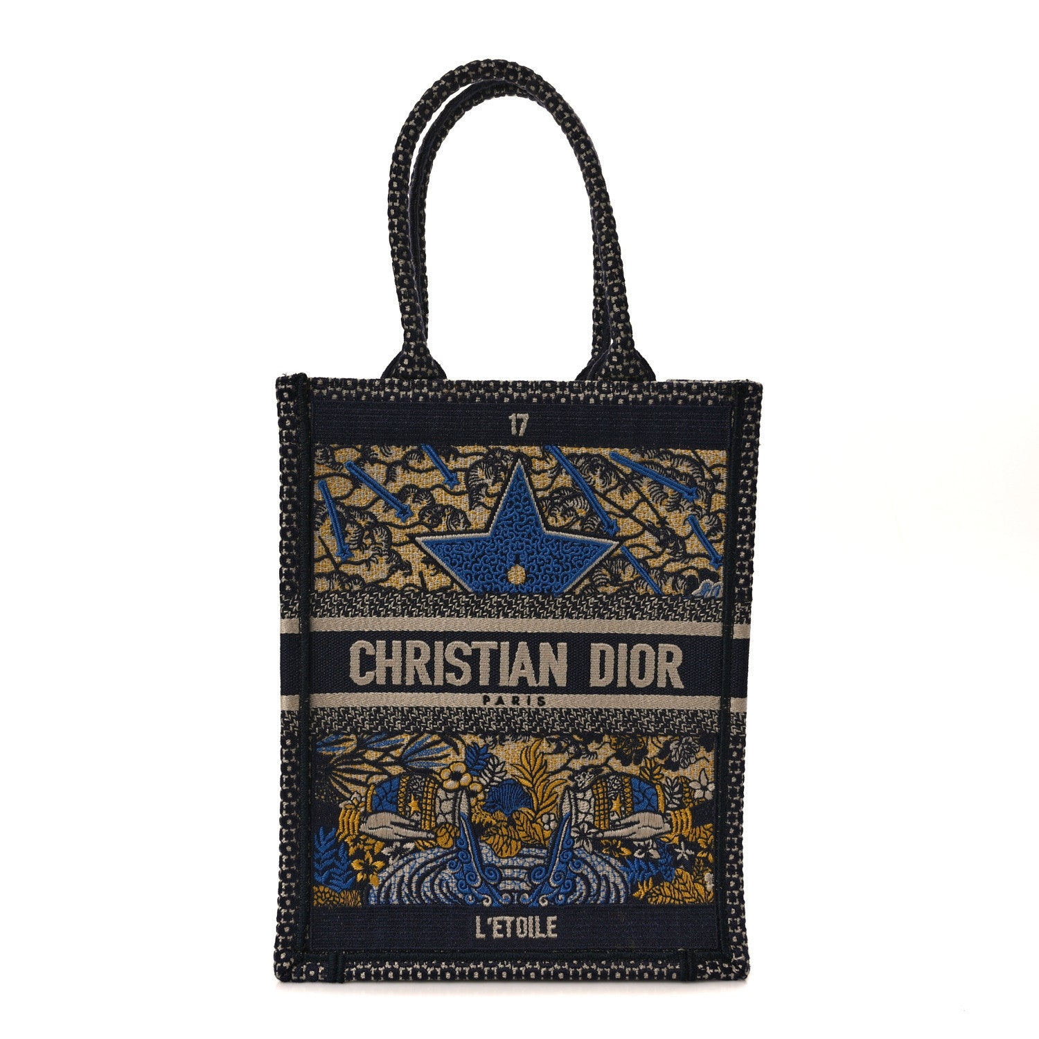 Christian Dior Canvas Embroidered Vertical L'Etoile Book Tote 1 of 9