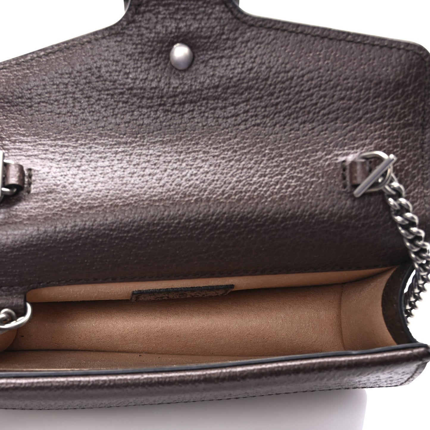 Monogram Jumbo GG Textured Dollar Calfskin Super Mini Dionysus Shoulder Bag Camel Ebony New Acero