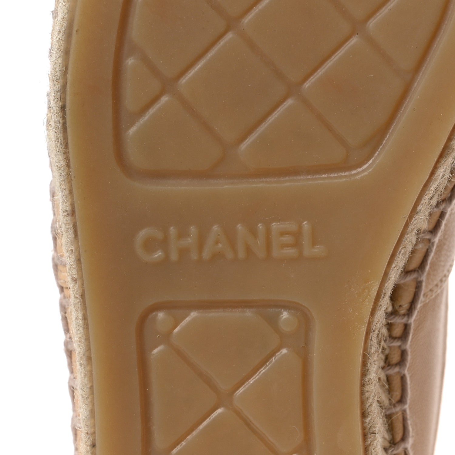 Chanel Lambskin CC Espadrilles 37 Beige Black 6 of 9