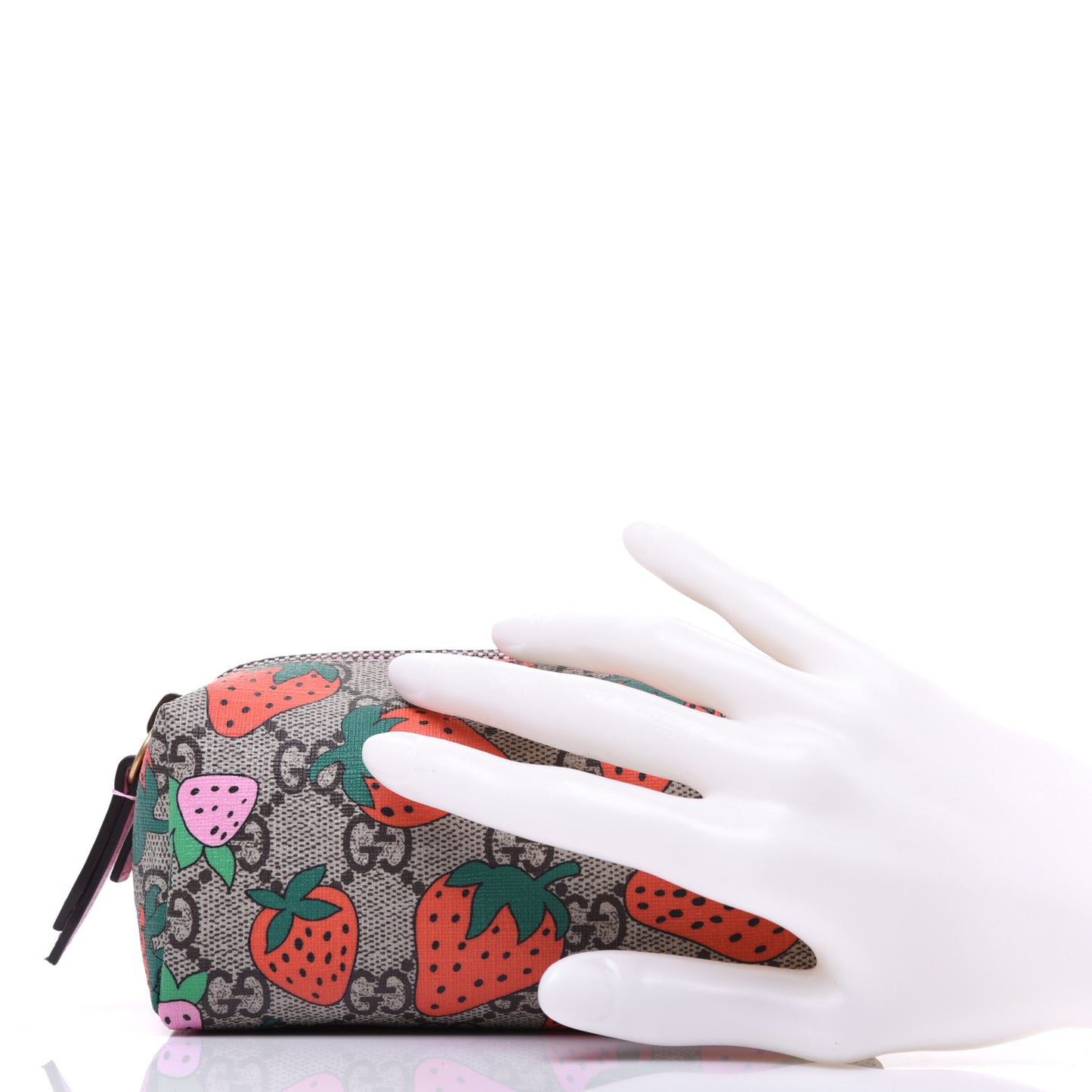 GG Supreme Monogram Strawberry Cosmetic Case