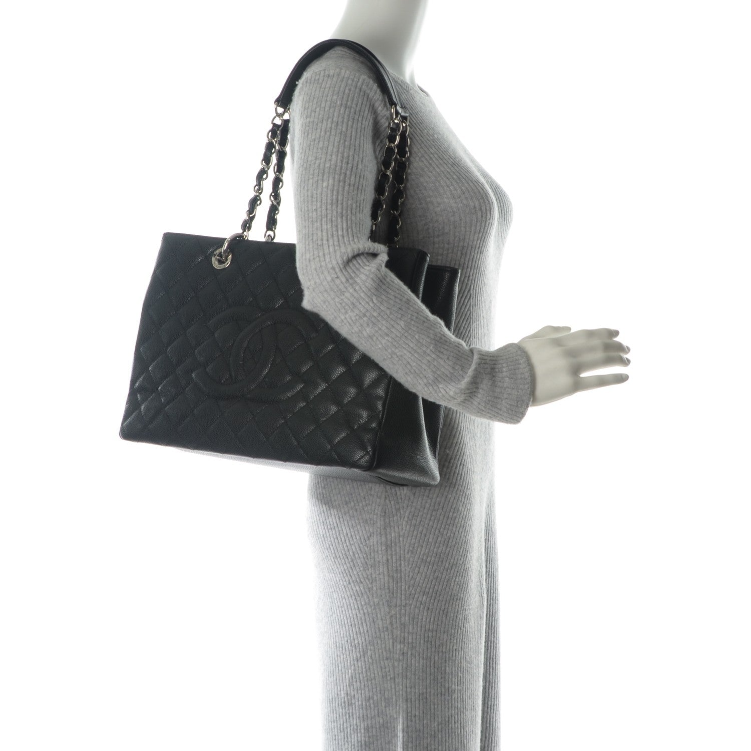 Chanel Caviar Quilted Grand Shopping Tote GST Black 2 of 7