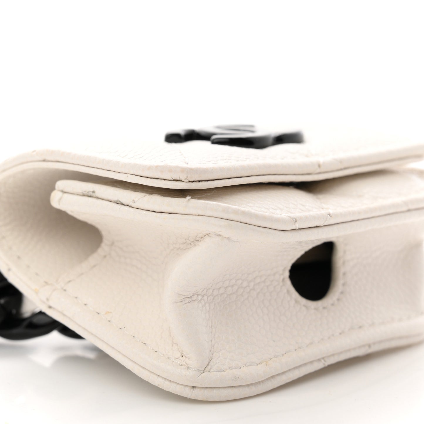 Caviar Quilted Airpods Pro Holder Belt White