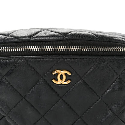 Chanel Shiny Lambskin Quilted Pearl Crush Belt Bag Black 8 of 10