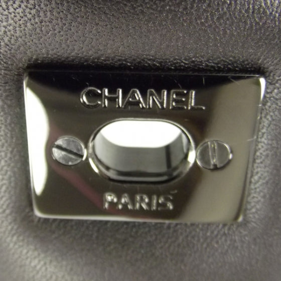 Chanel Lambskin Quilted Jumbo Flap Dark Metallic Grey 09A 8 of 12