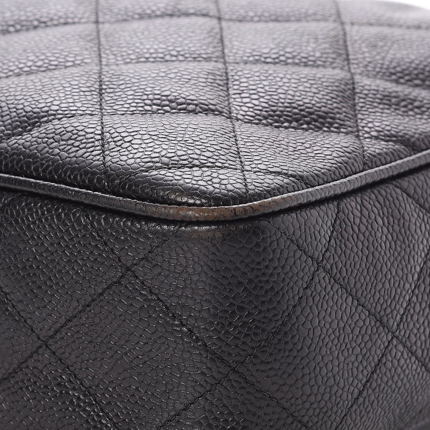 Caviar Quilted Camera Case Black