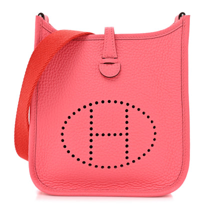 Hermes Taurillon Clemence Amazone Evelyne TPM Rose Azalee Rouge Pivoine 1 of 11
