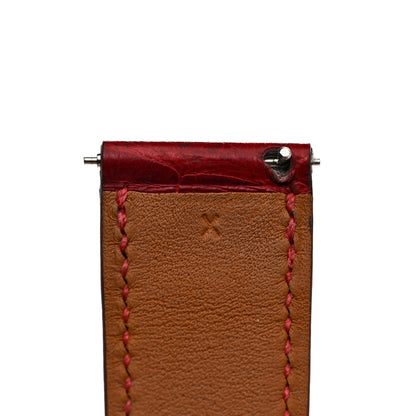 Hermes Alligator Heure H Hour Watch 30mm Strap Framboise 4 of 6