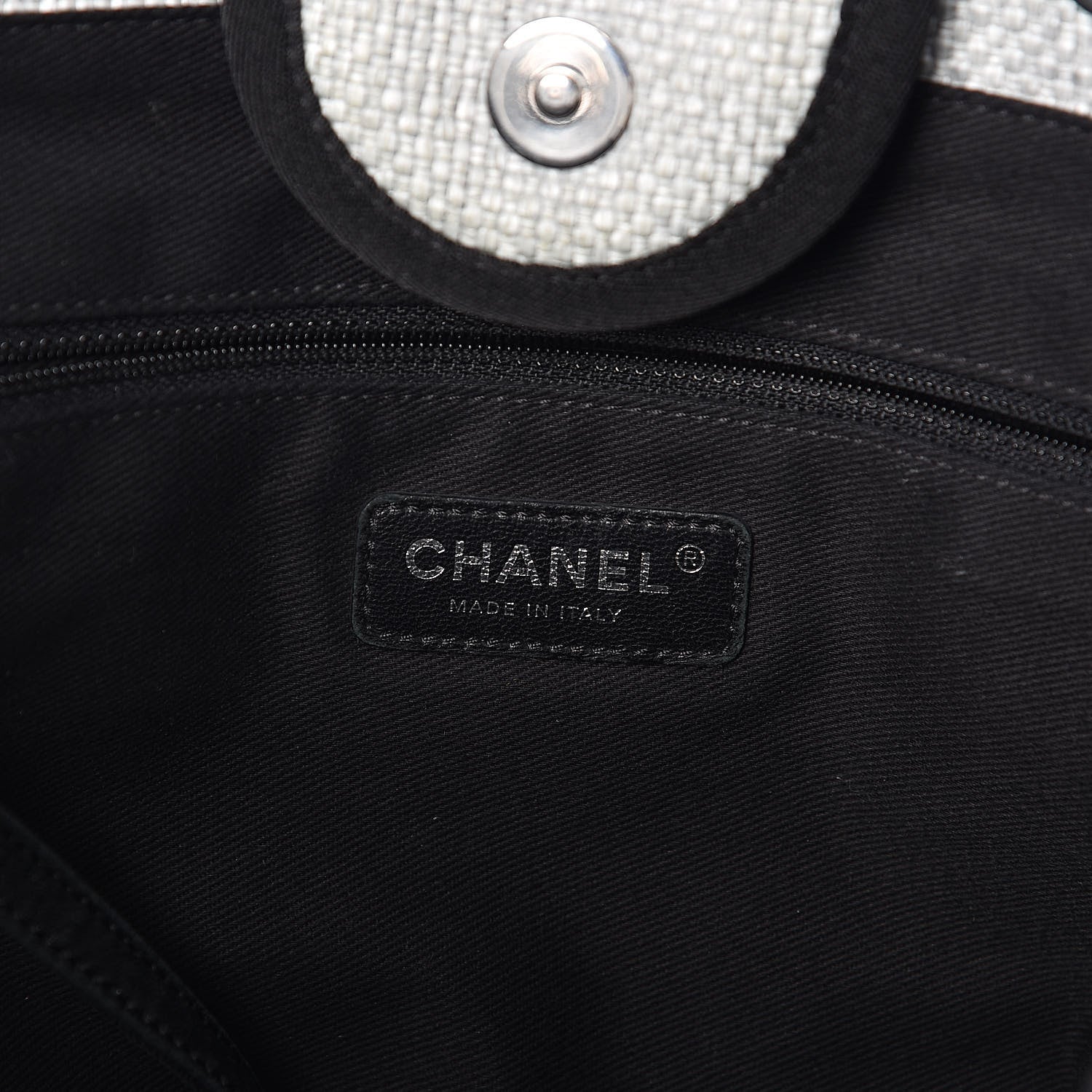 Chanel Canvas Deauville Large Tote Grey 6 of 10