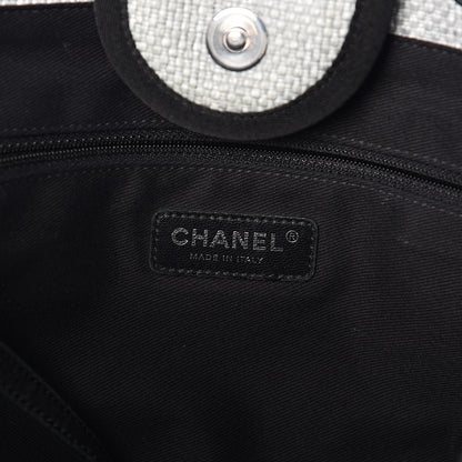 Chanel Canvas Deauville Large Tote Grey 6 of 10