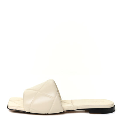 Bottega Veneta Nappa Quilted Rubber Lido Flat Sandals 37.5 Sea Salt 1 of 12