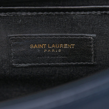 Saint Laurent Calfskin Medium Moujik Top Handle Bag Navy 5 of 12