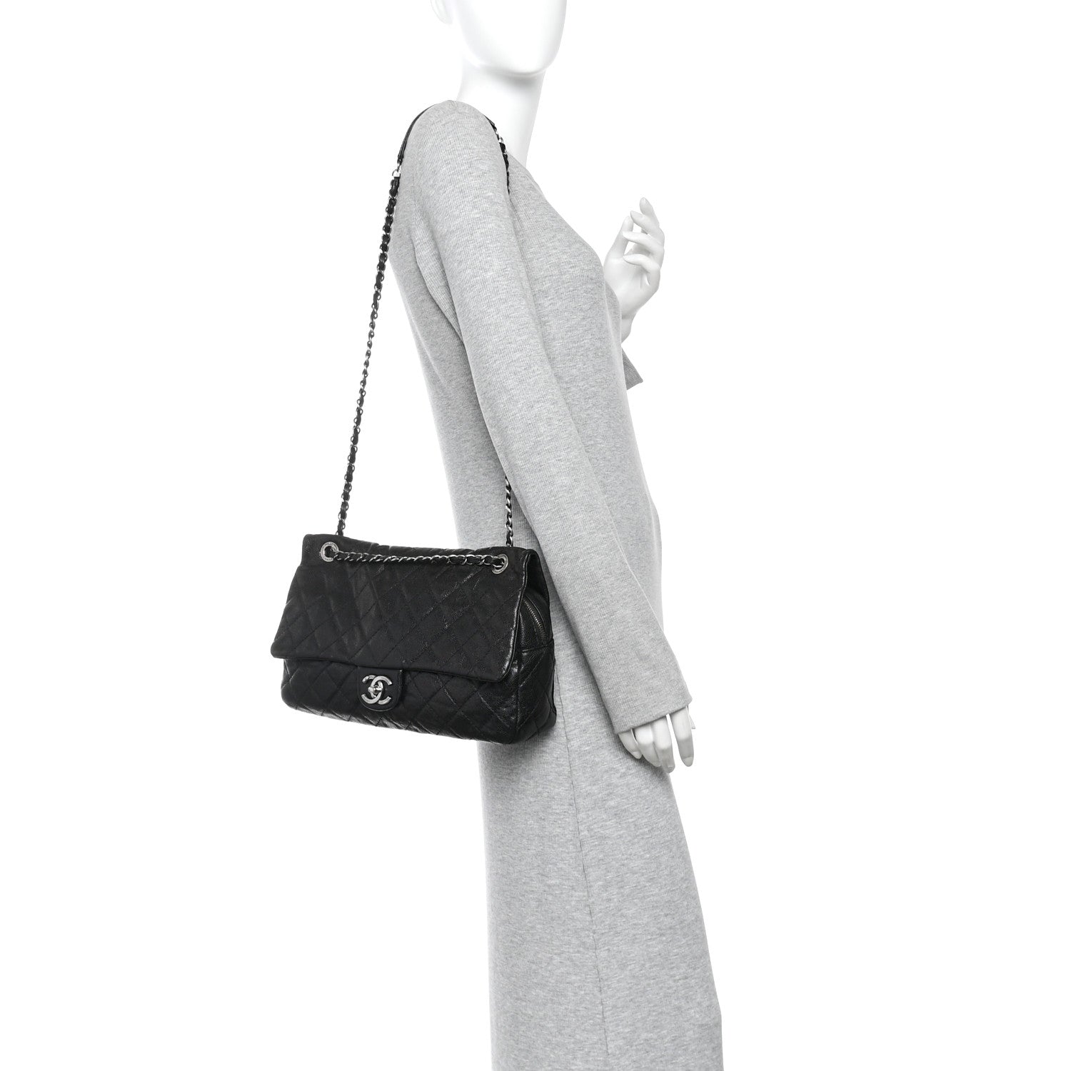 Chanel Caviar Quilted Jumbo Easy Flap Black 2 of 10