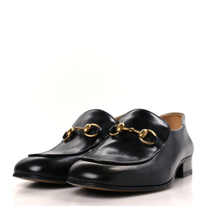 Gucci Goatskin Womens Horsebit Mid-Heel Loafers 37.5 Black 3 of 9