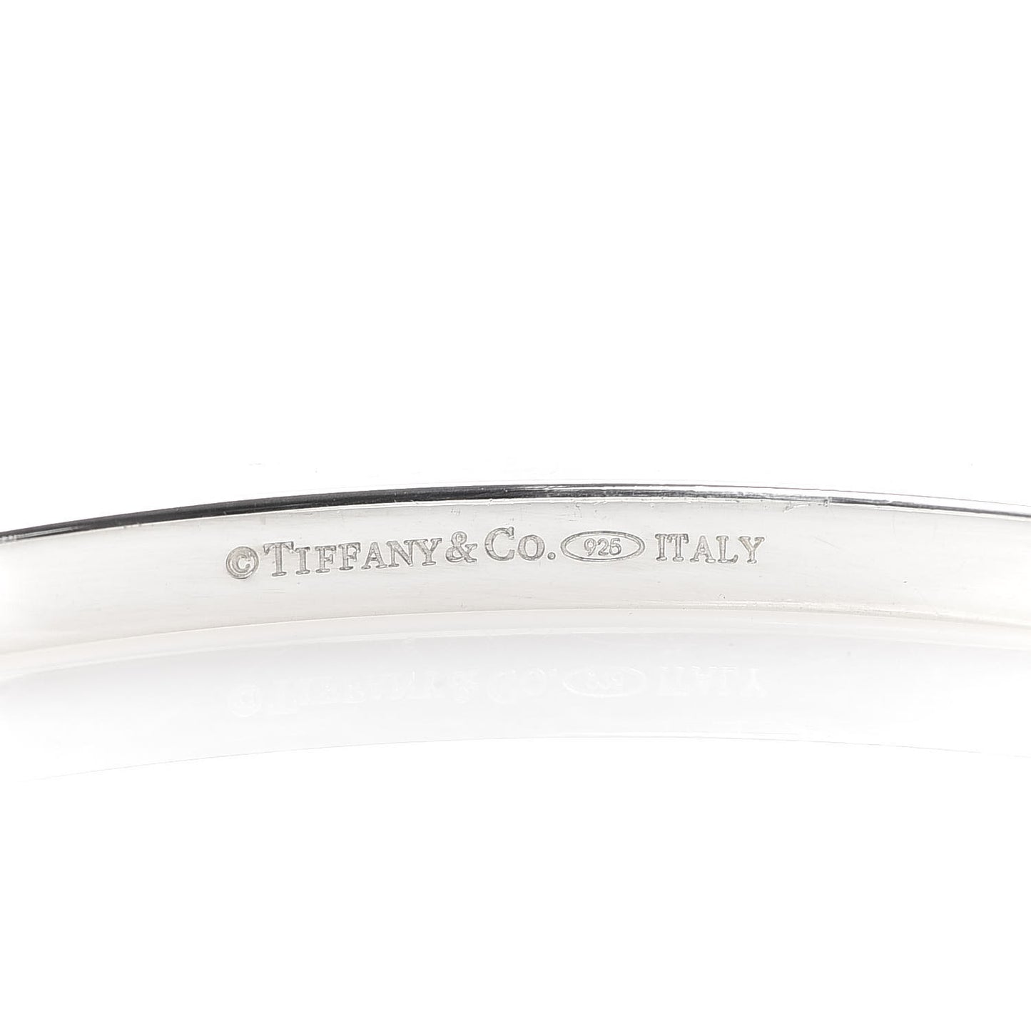 Sterling Silver Enamel Bangle Bracelet Cream