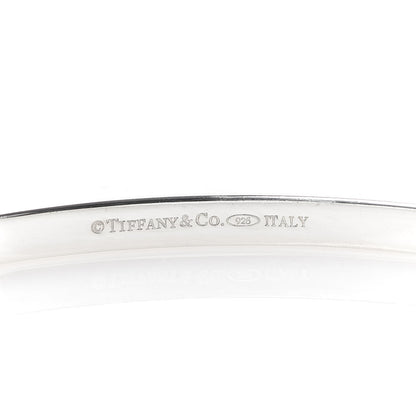 Tiffany Sterling Silver Enamel Bangle Bracelet Cream 5 of 7