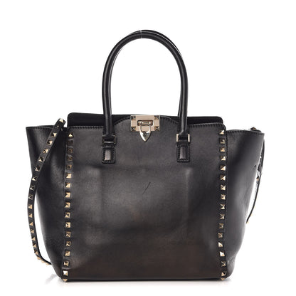 Valentino Garavani Vitello Rockstud Double Handle Tote Black 1 of 12