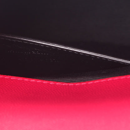 Saint Laurent Grain De Poudre Medium Monogram Kate Satchel Lipstick Fuchsia 7 of 7