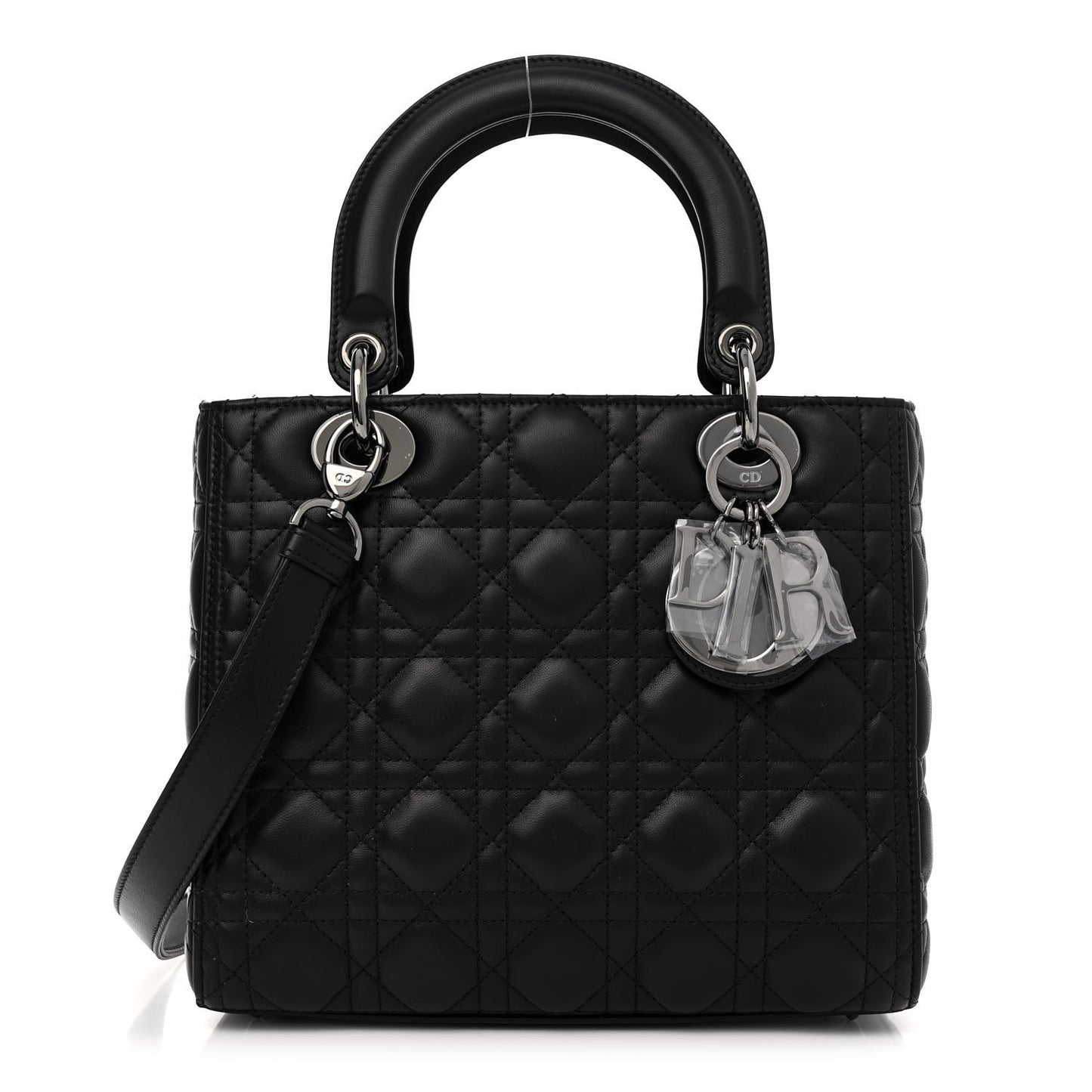 Lambskin Cannage Medium Lady Dior Black