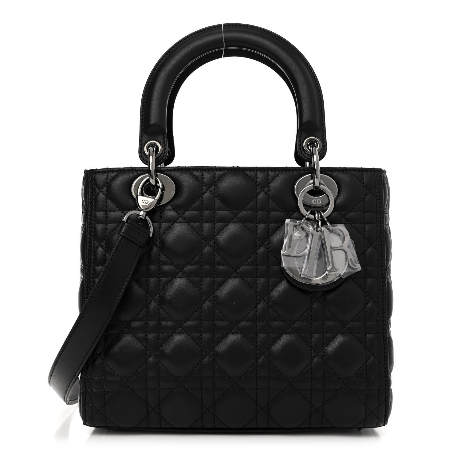 Christian Dior Lambskin Cannage Medium Lady Dior Black 1 of 12