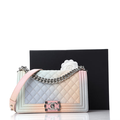 Chanel Caviar Quilted Medium Rainbow Boy Flap Multicolor 11 of 11
