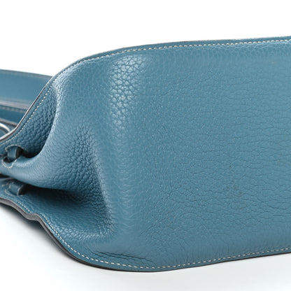 Hermes Taurillon Clemence Jypsiere 28 Blue Jean 8 of 10