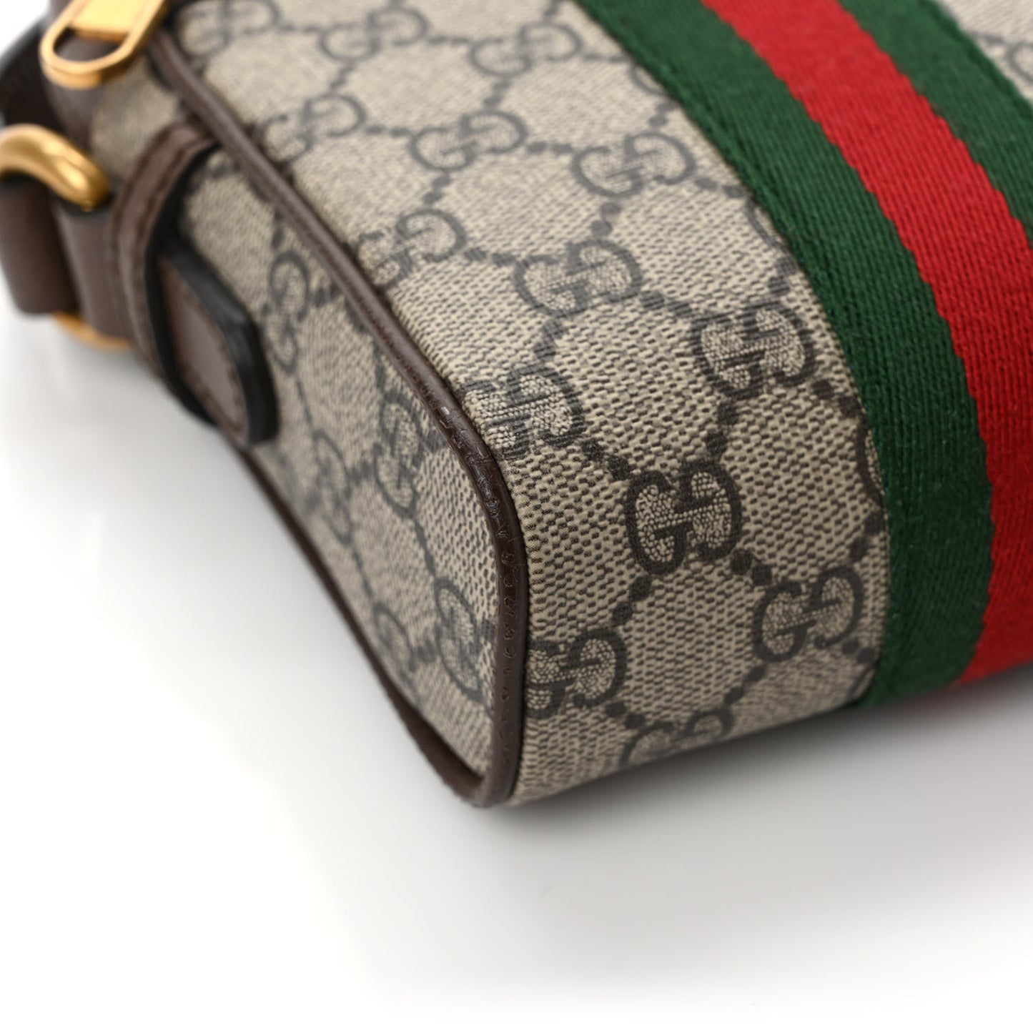GG Supreme Monogram Web Mini Ophidia Messenger Brown