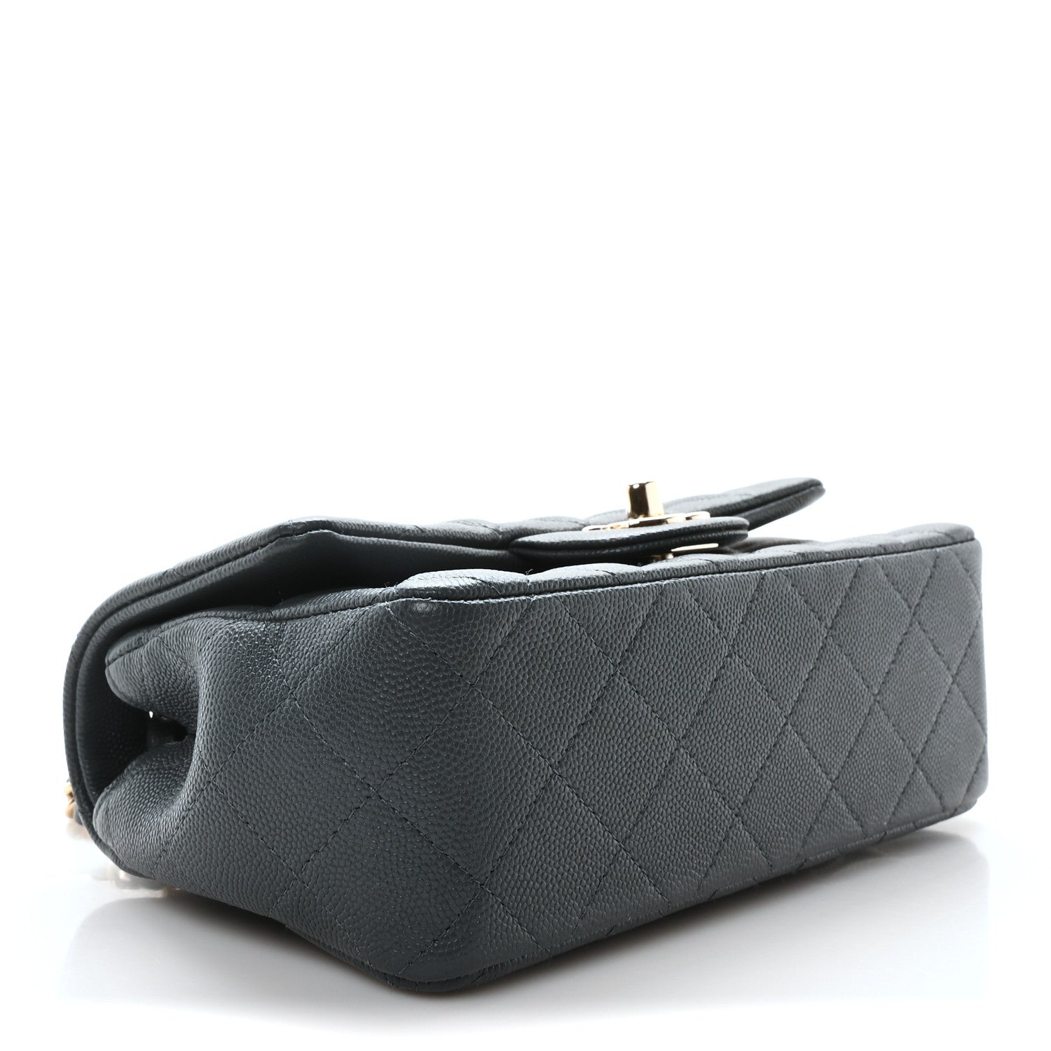 Chanel Caviar Quilted Mini Rectangular Flap Dark Grey 4 of 10