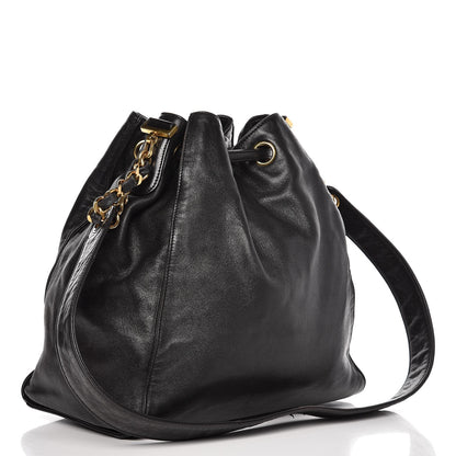 Chanel Lambskin CC Drawstring Shoulder Bag Black 3 of 11