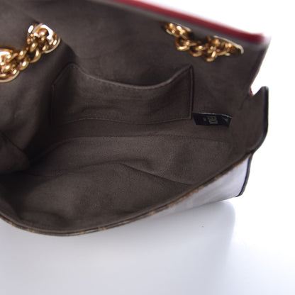 Fendi Glazed Fabric Vitello Century FF 1974 Stamp Patch Mini Double F Crossbody Bag Mogano Panna Fragola 6 of 9