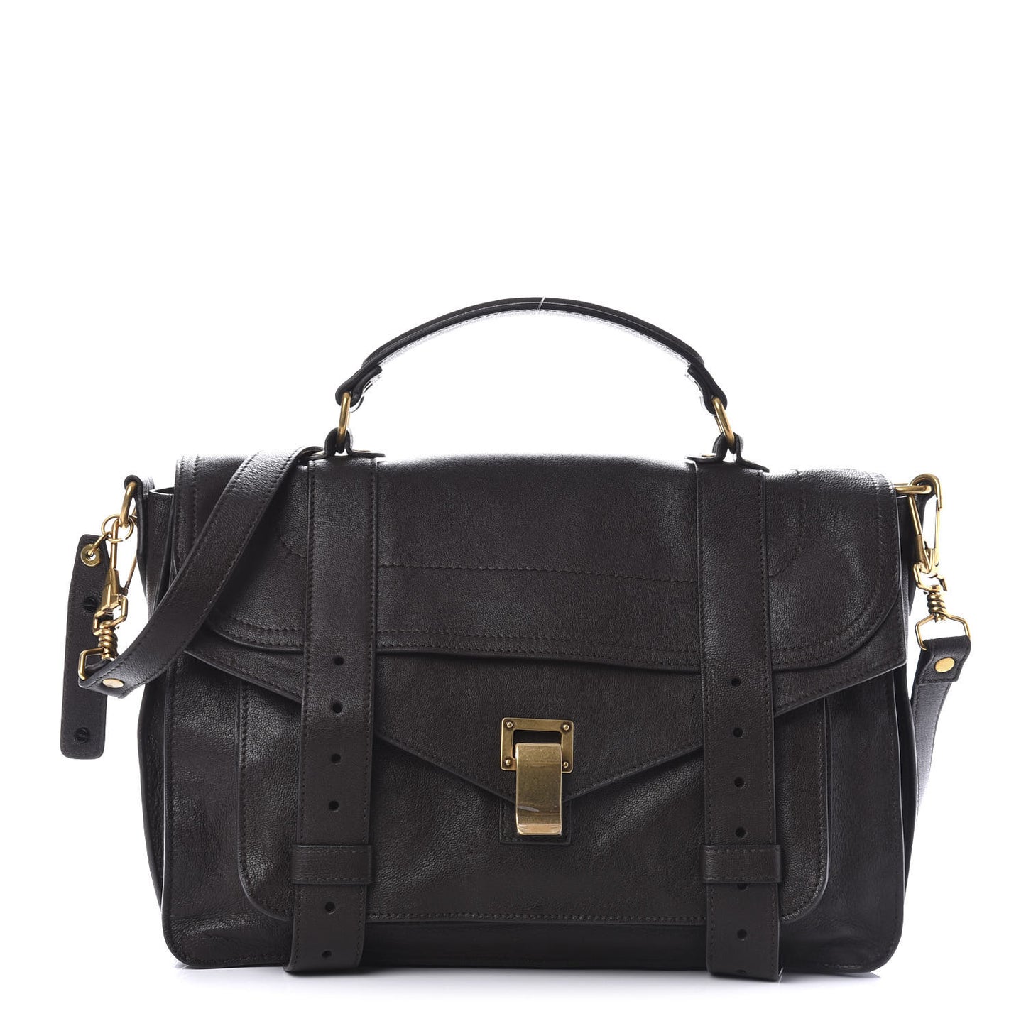 Lambskin Medium PS1 Satchel Dark Chocolate