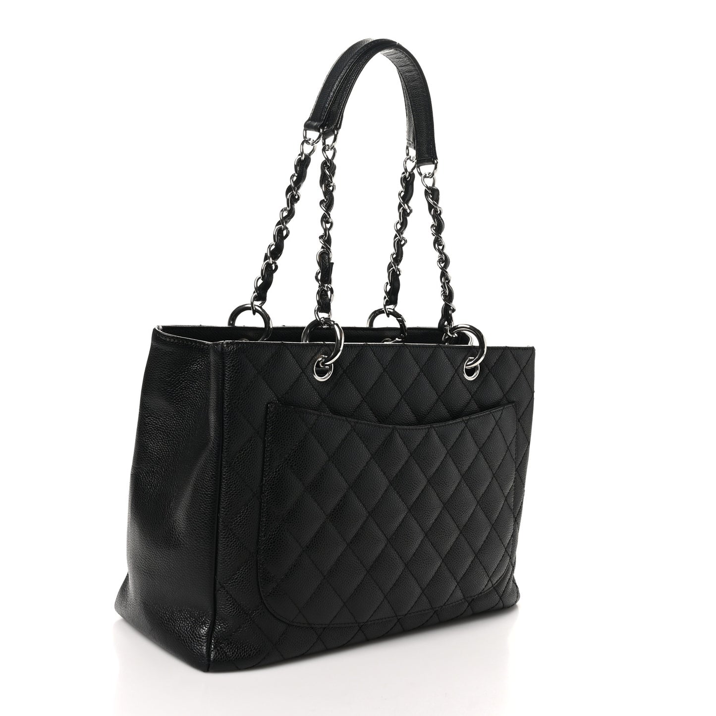 Caviar Quilted Grand Shopping Tote GST Black