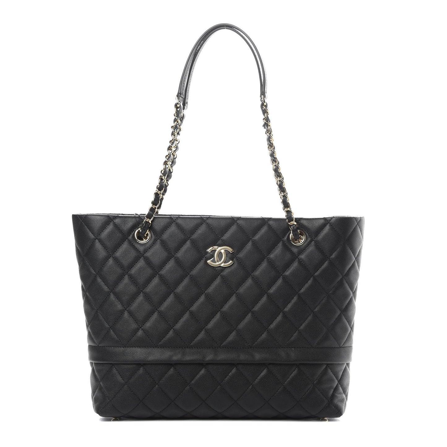 Caviar Quilted Rolled Up Tote Black