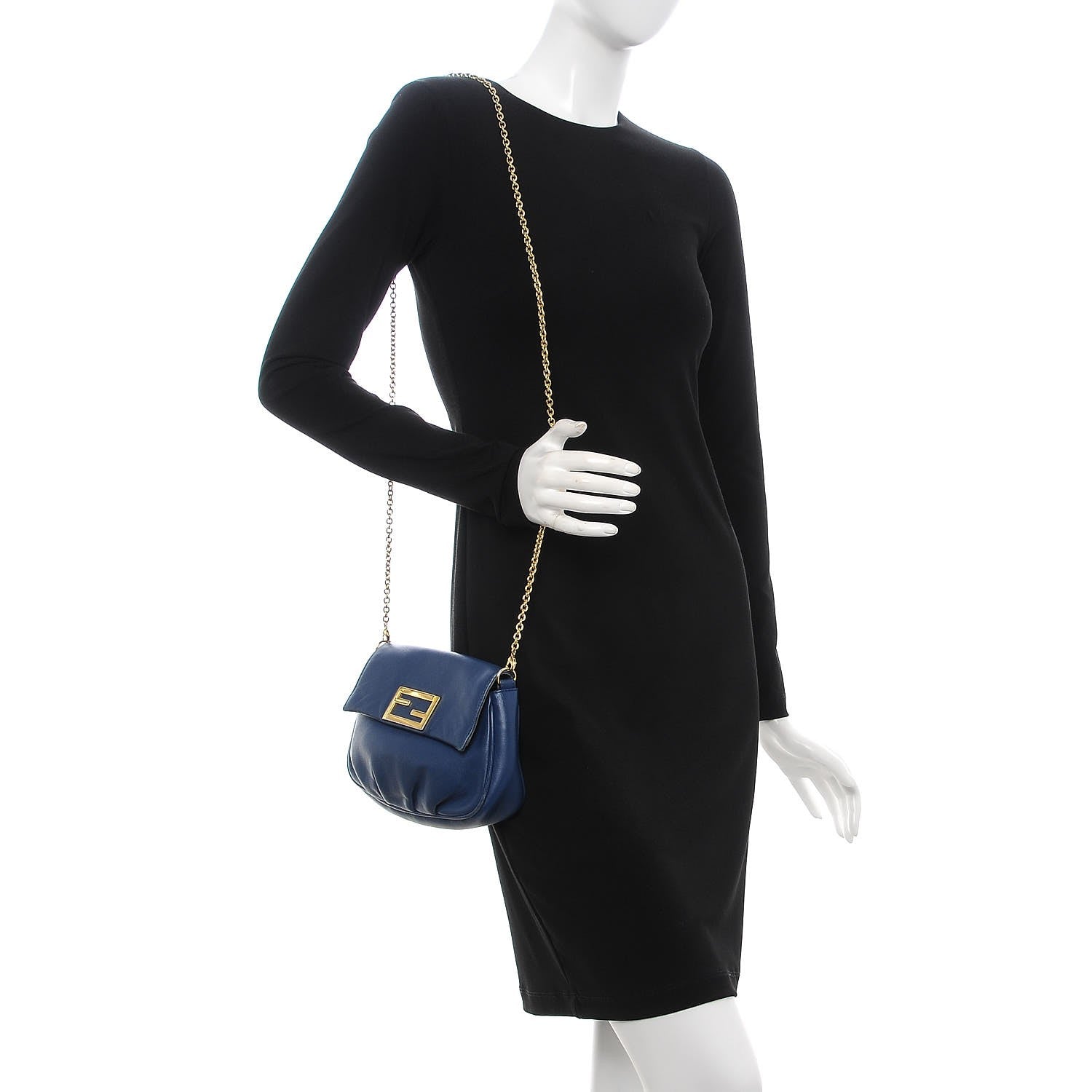 Fendi Nappa Fendista Pouchette Crossbody Iris 2 of 16