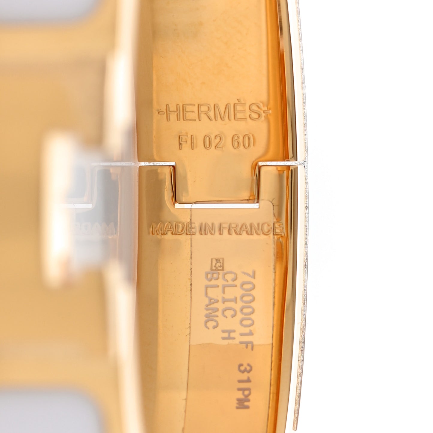 Enamel Narrow Clic Clac H Bracelet PM White
