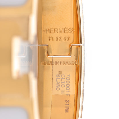 Hermes Enamel Narrow Clic Clac H Bracelet PM White 4 of 6