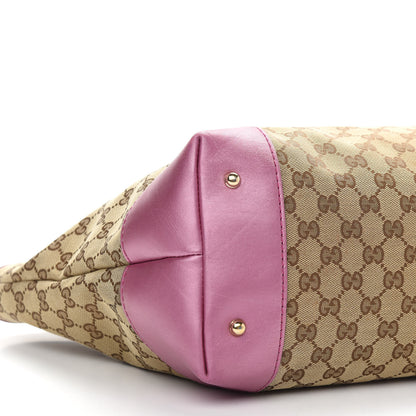 Gucci Monogram Large Heart Bit Charm Top Handle Tote Pink 9 of 10