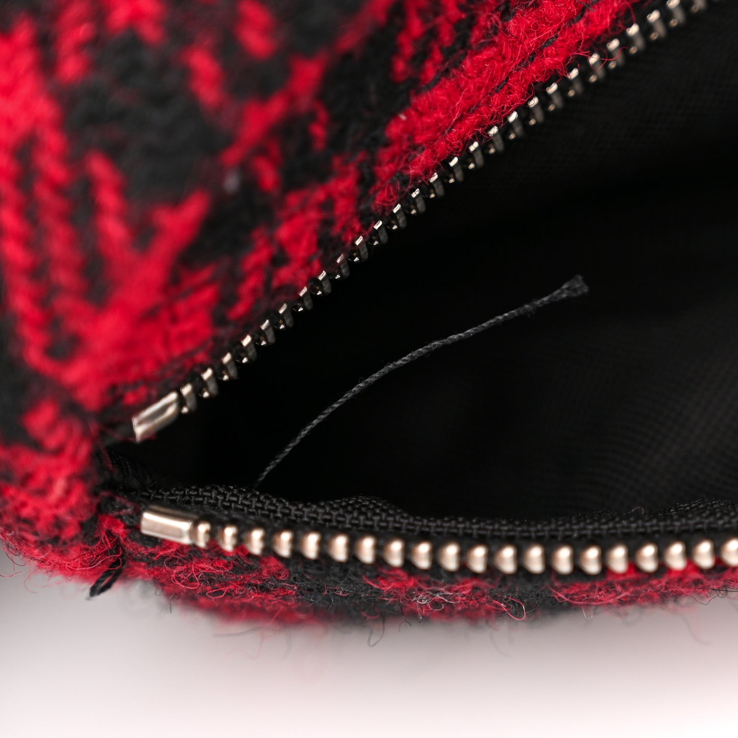 Wool Tartan Body Belt Bag Red Black
